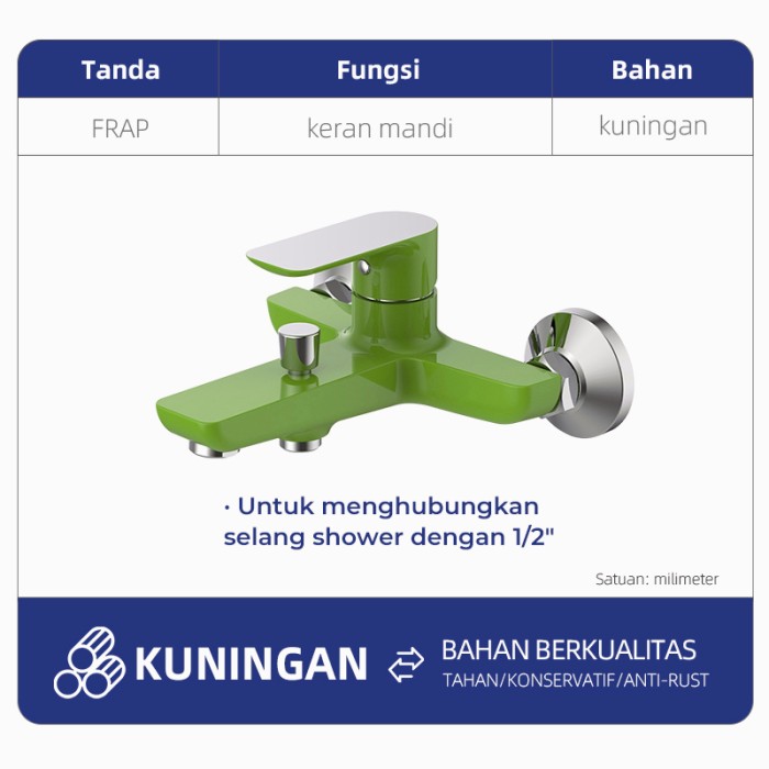 FRAP IF3002-9 Single Lever Bath Shower Mixer Green